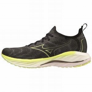 Mizuno Wave Neo Vind Løbesko Herre Sort Gul | Danmark M4537XC