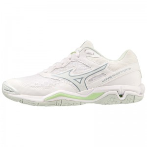 Mizuno Wave Phantom 3 Håndboldsko Dame Hvide Grøn | Danmark M6497KW