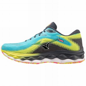 Mizuno Wave Sky 7 Løbesko Herre Blå Hvide | Danmark M0813PE