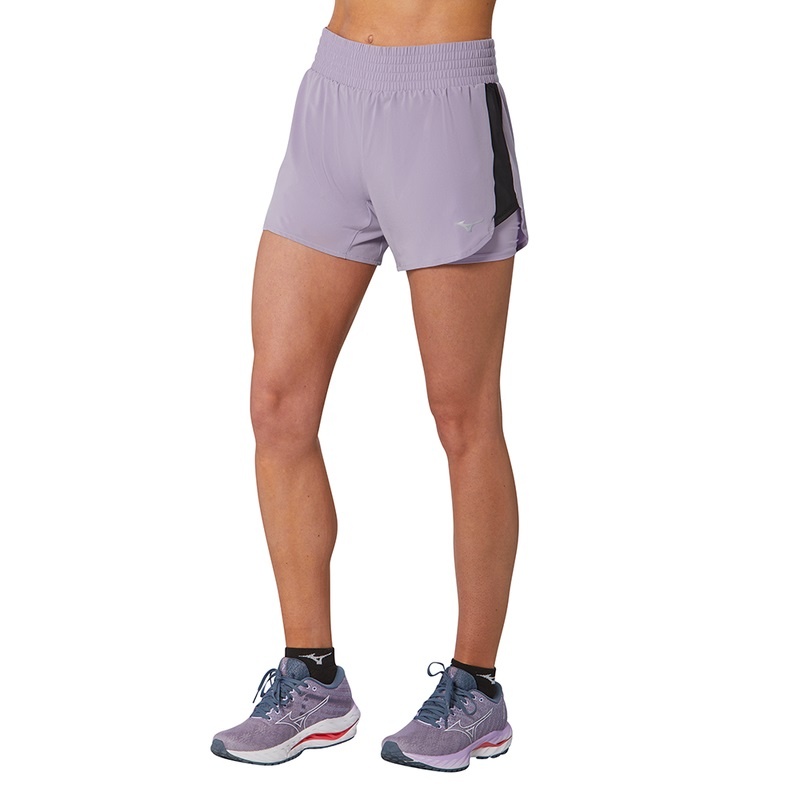 Mizuno 2in1 4.5 Shorts Dame Lilla | Danmark M4571HN