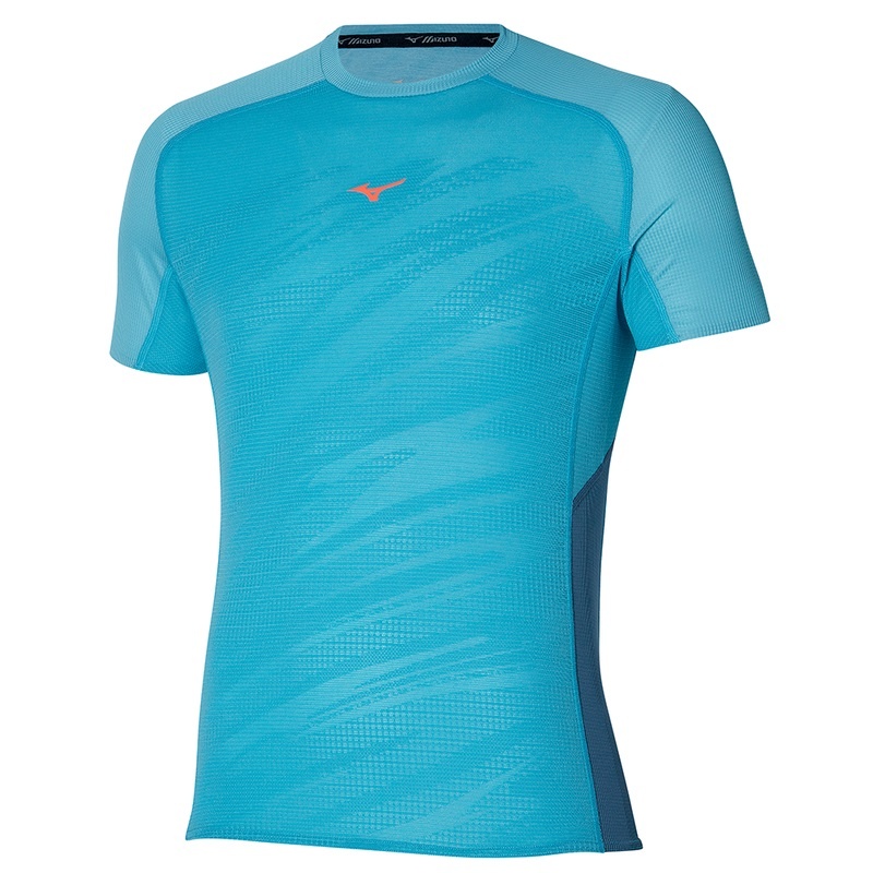 Mizuno Aero Tee T Shirts Herre Blå | Danmark M6502MC