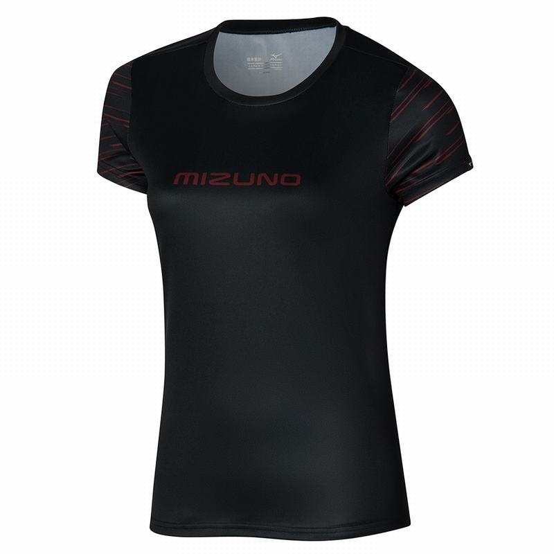 Mizuno Athletics Grafisk Tee T Shirts Dame Sort | Danmark M7510UW