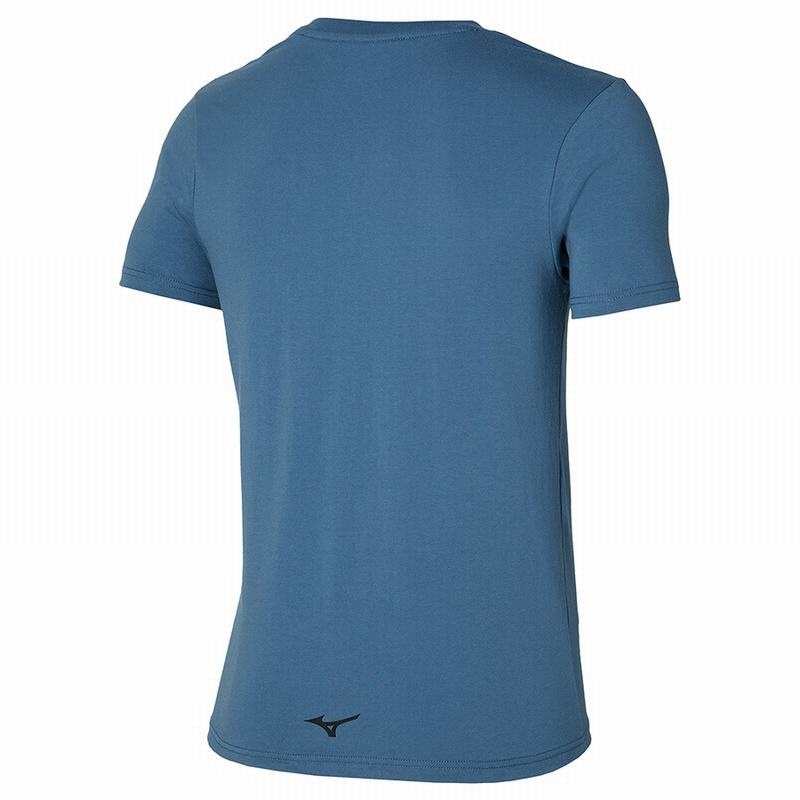 Mizuno Athletics Mizuno Tee T Shirts Herre Blå | Danmark M8314YD