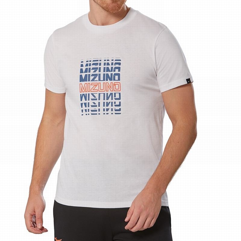 Mizuno Athletics Mizuno Tee T Shirts Herre Hvide | Danmark M0741VU