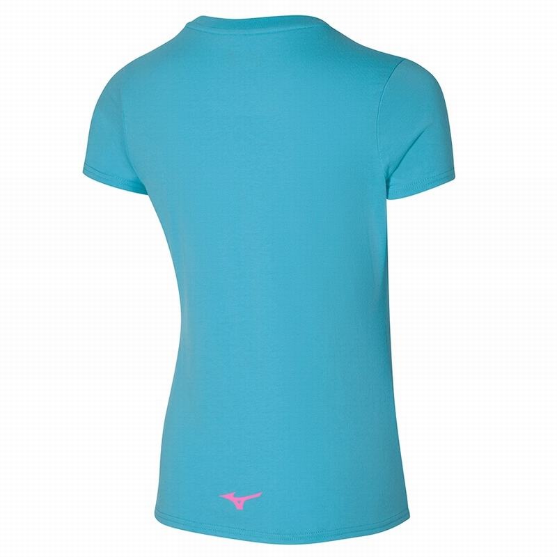 Mizuno Athletics RB Tee T Shirts Dame Blå | Danmark M2094EN