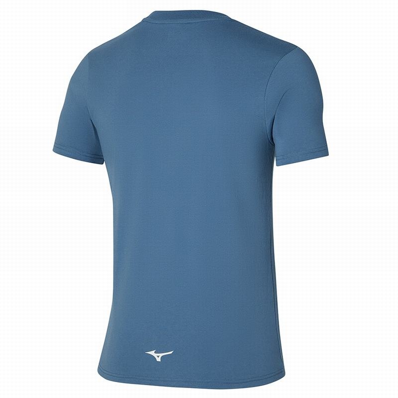 Mizuno Athletics RB Tee T Shirts Herre Blå | Danmark M7168YR