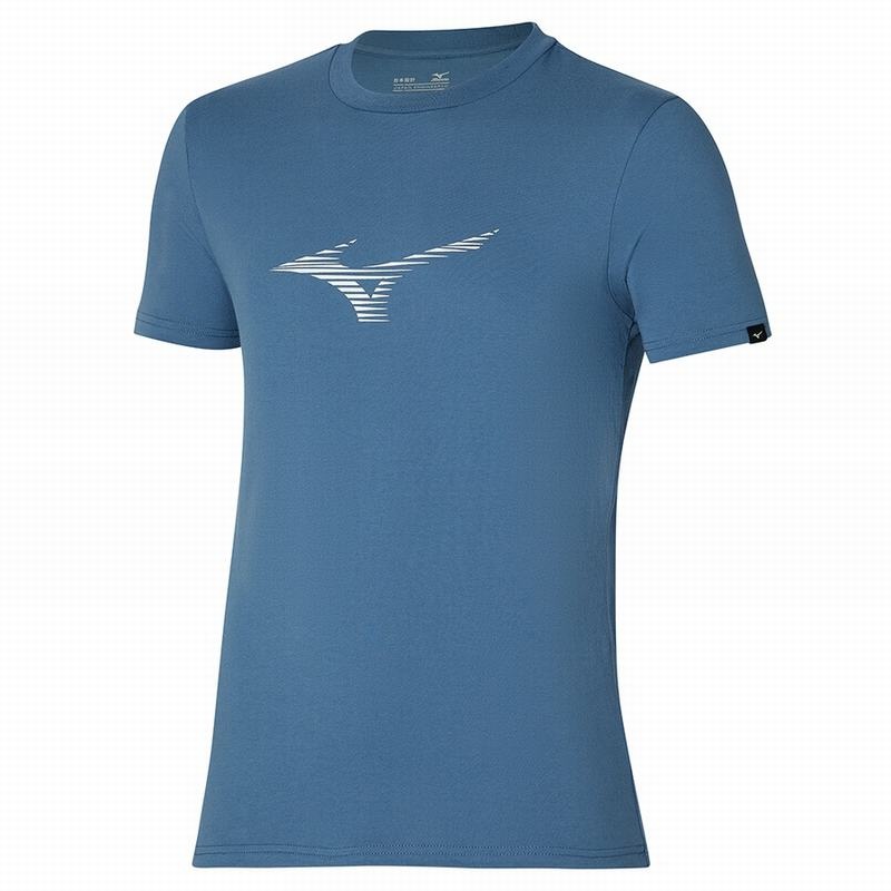 Mizuno Athletics RB Tee T Shirts Herre Blå | Danmark M7168YR