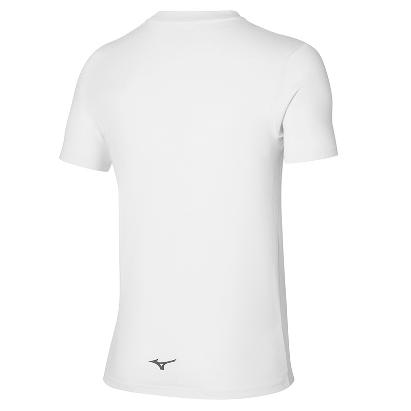 Mizuno Athletics RB Tee T Shirts Herre Hvide | Danmark M1475DC