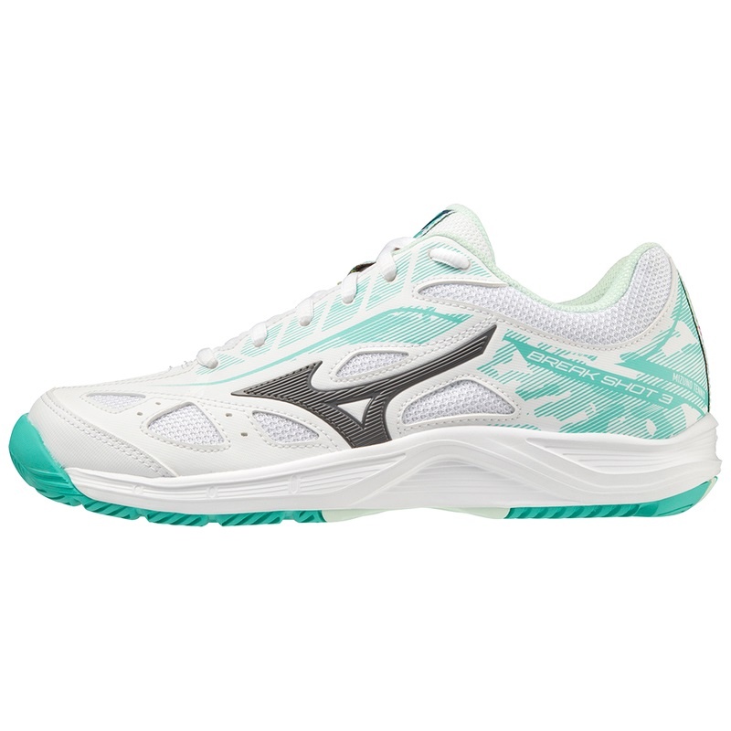 Mizuno Breakshot 3 AC Tennissko Dame Hvide Grøn | Danmark M3160JU