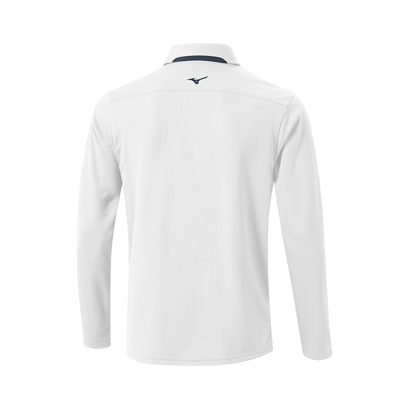 Mizuno Breath Thermo L/S Polo Herre Hvide | Danmark M3906IR