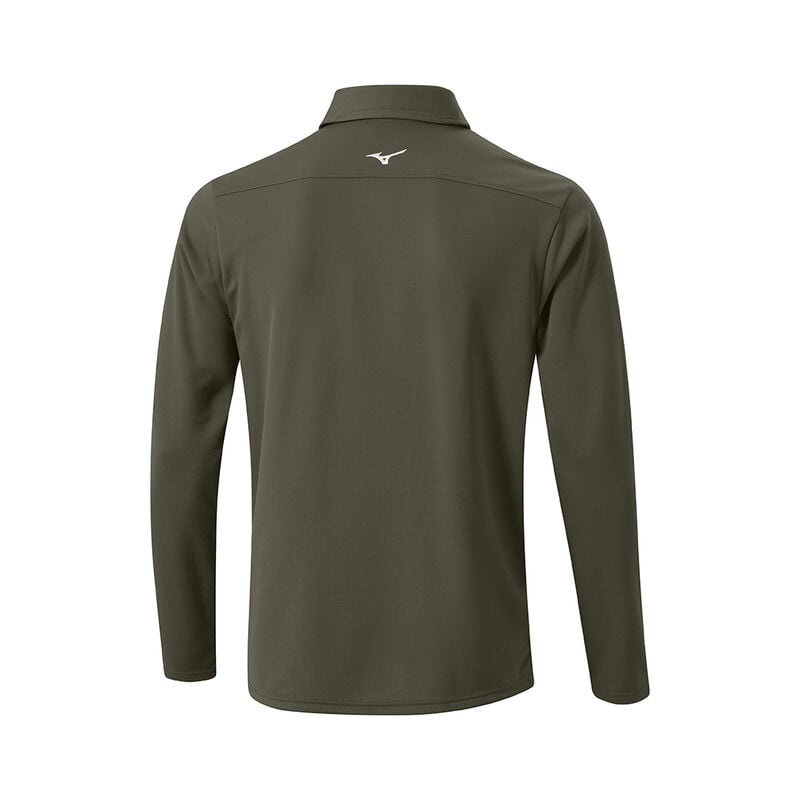 Mizuno Breath Thermo L/S Polo Herre Olivengrøn | Danmark M6295JT