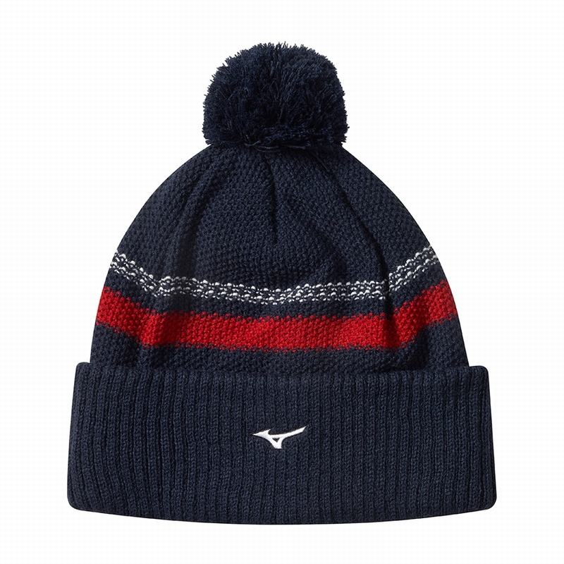 Mizuno Breath Thermo Pom Pom Hat Dame Mørkeblå | Danmark M6905YE