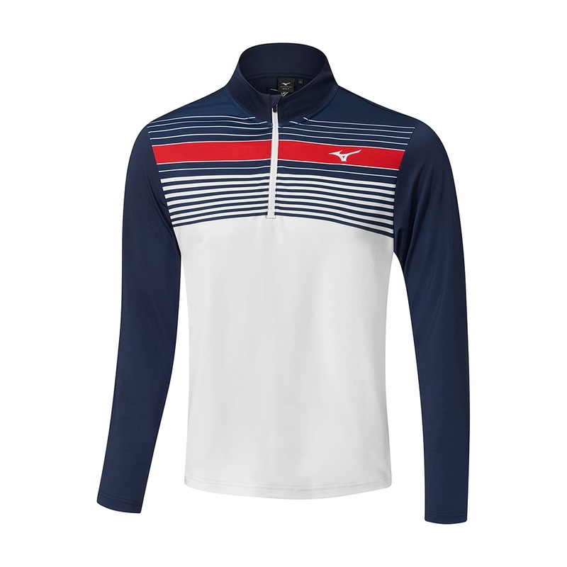 Mizuno Brz Elite St 1/4 Zip Toppe Herre Mørkeblå Hvide | Danmark M6012AY