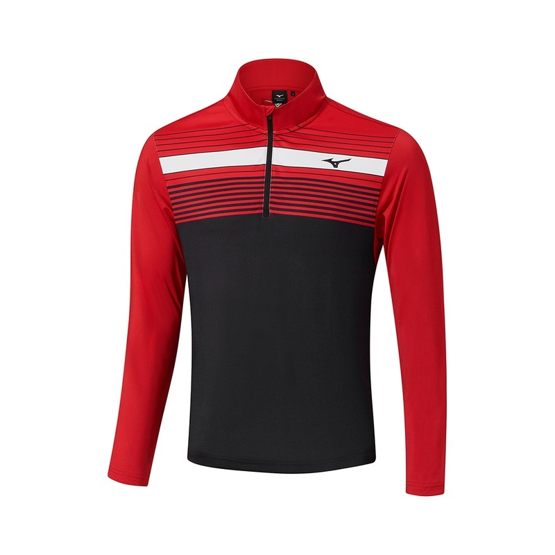 Mizuno Brz Elite St 1/4 Zip Toppe Herre Rød Sort | Danmark M8219YM