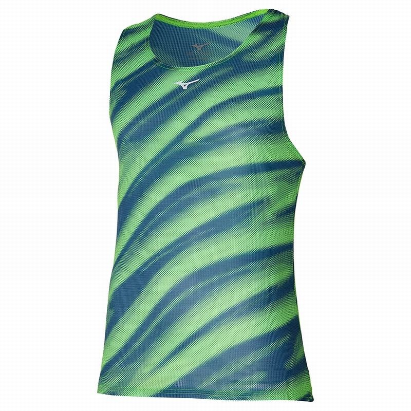 Mizuno Dryaeroflow Grafisk Tank Tank Top Herre Lysegrøn | Danmark M7564EW