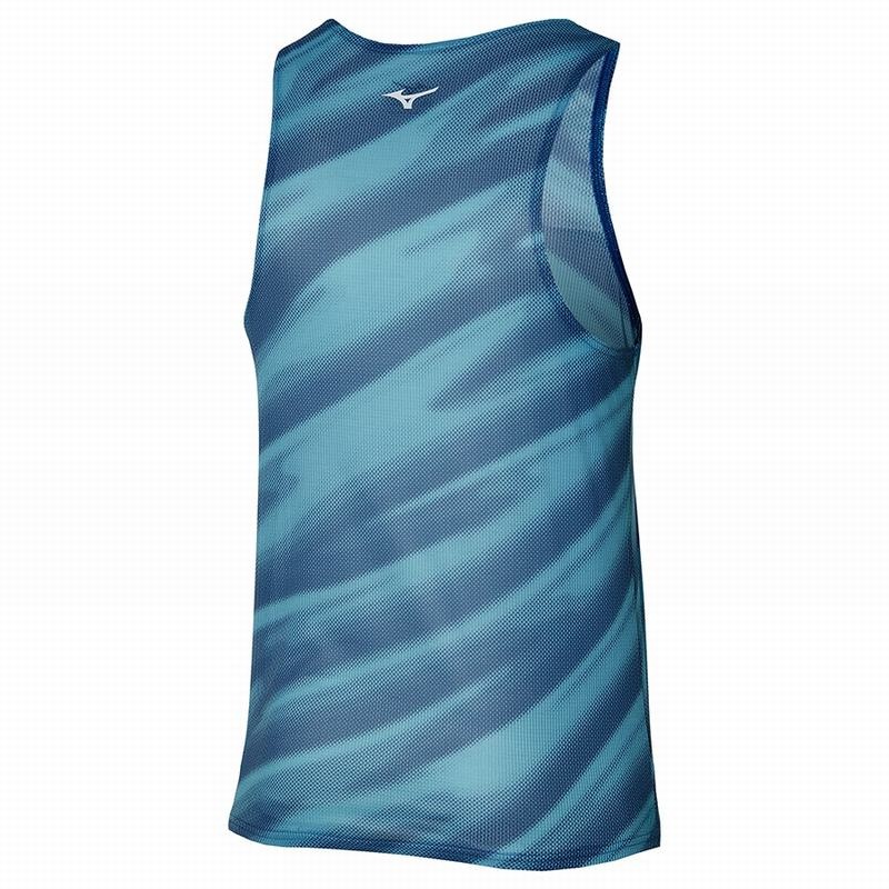 Mizuno Dryaeroflow Grafisk Tank Tank Top Herre Blå | Danmark M7519LI