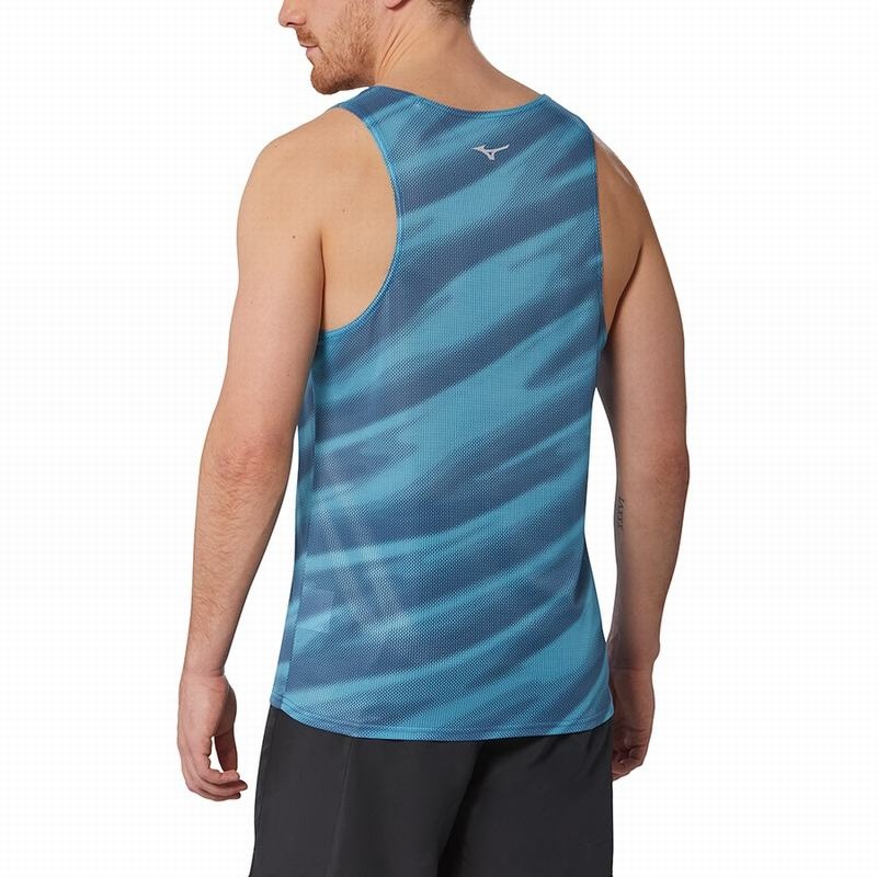 Mizuno Dryaeroflow Grafisk Tank Tank Top Herre Blå | Danmark M7519LI