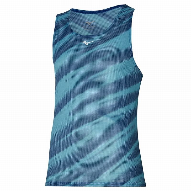 Mizuno Dryaeroflow Grafisk Tank Tank Top Herre Blå | Danmark M7519LI