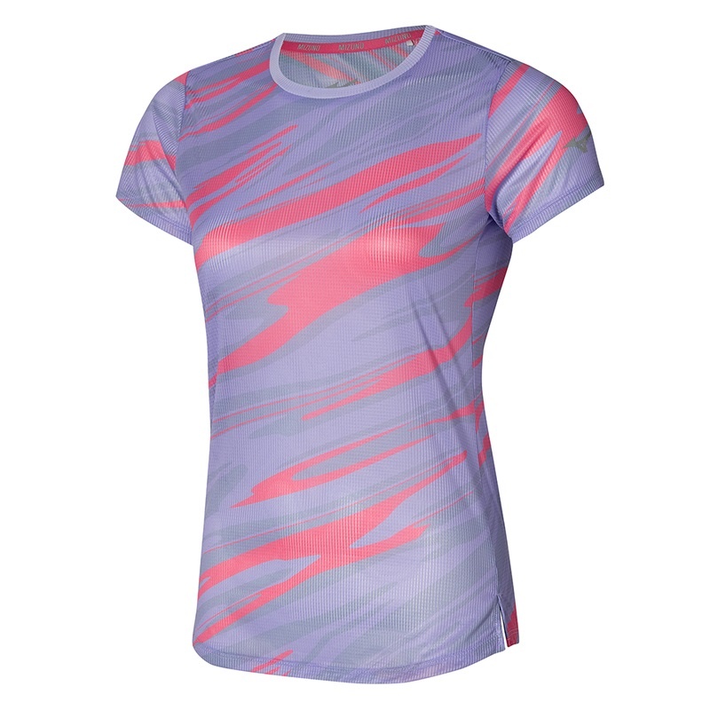 Mizuno Dryaeroflow Grafisk Tee T Shirts Dame Lilla | Danmark M1349SP