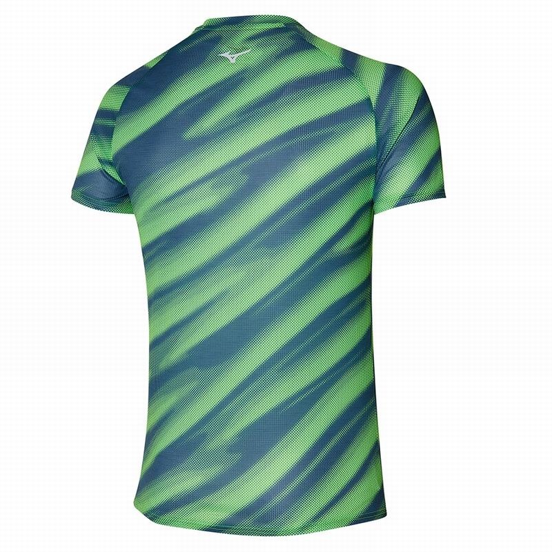 Mizuno Dryaeroflow Grafisk Tee T Shirts Herre Lysegrøn | Danmark M2078IG