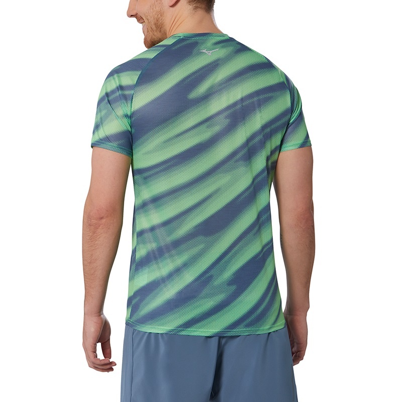 Mizuno Dryaeroflow Grafisk Tee T Shirts Herre Lysegrøn | Danmark M2078IG