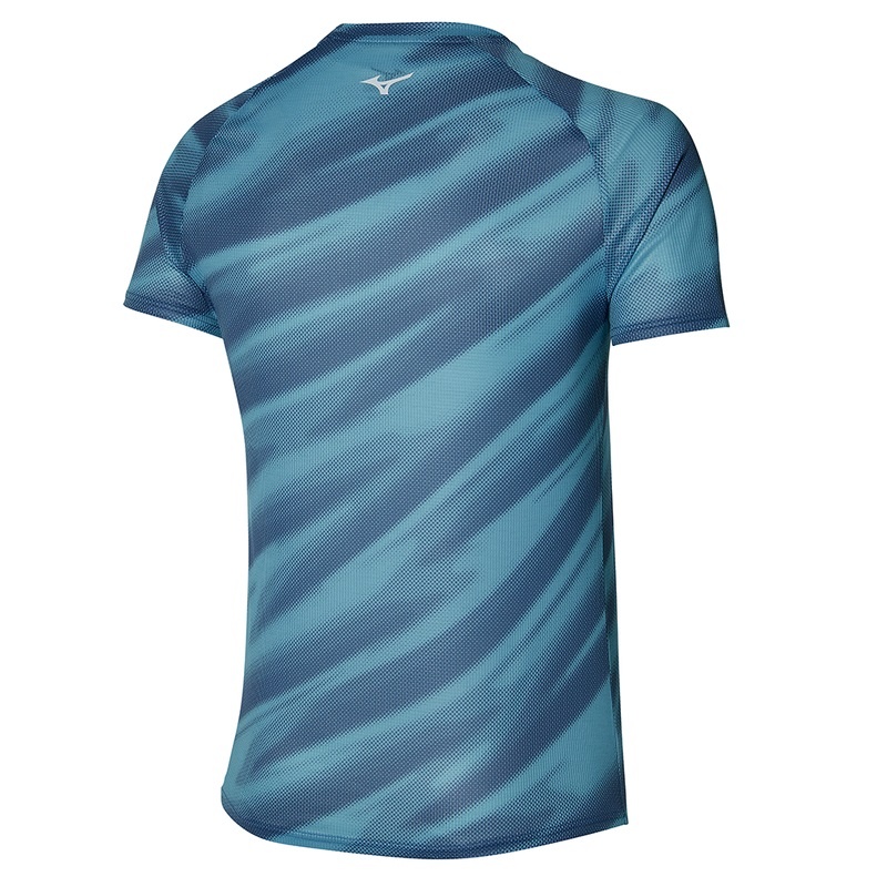 Mizuno Dryaeroflow Grafisk Tee T Shirts Herre Blå | Danmark M9138WF