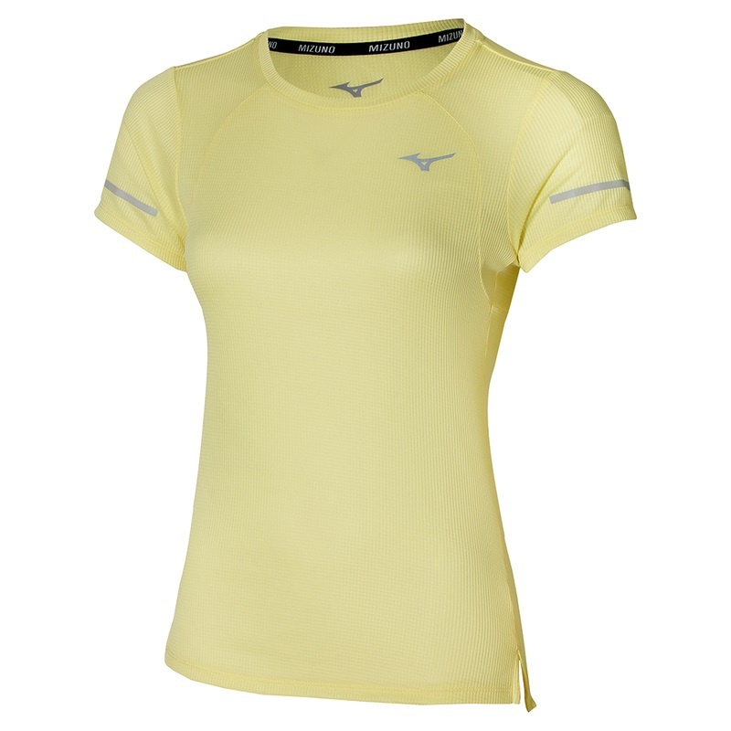 Mizuno Dryaeroflow Tee T Shirts Dame Lysegrøn Gul | Danmark M7186PF