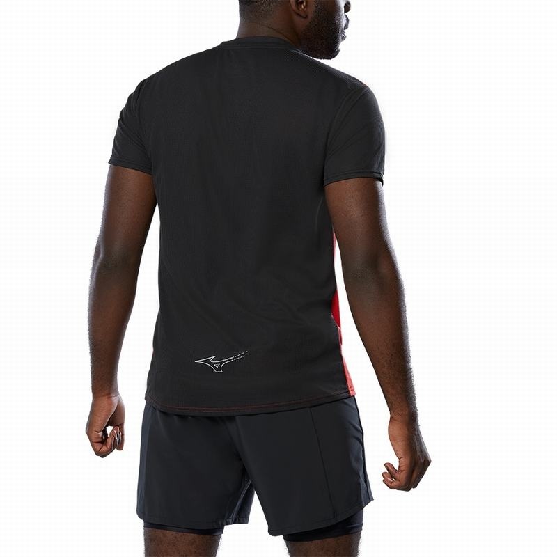 Mizuno Dryaeroflow Tee T Shirts Herre Rød Sort | Danmark M7961RI