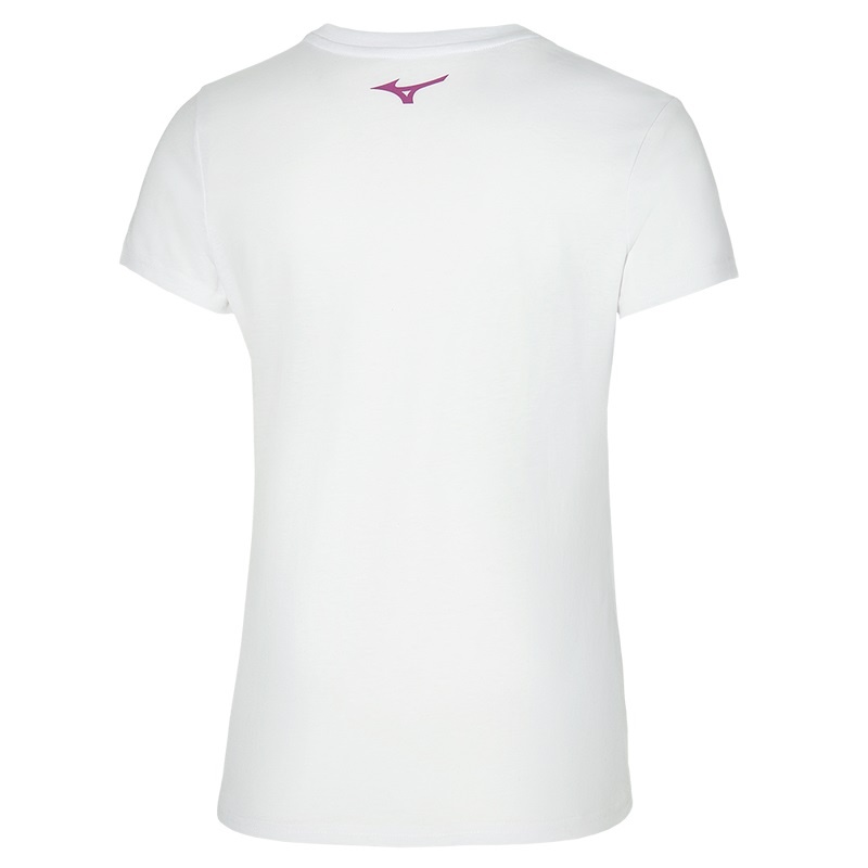 Mizuno Grafisk Tee T Shirts Dame Hvide | Danmark M4582KF