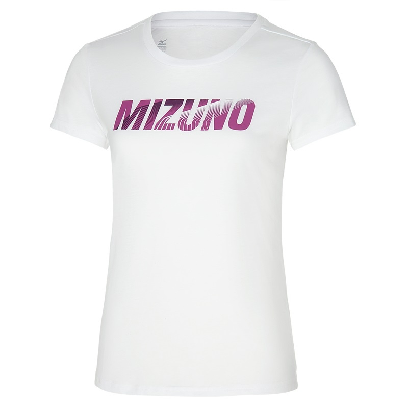 Mizuno Grafisk Tee T Shirts Dame Hvide | Danmark M4582KF