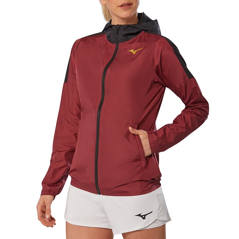 Mizuno Hoody Jakker Dame Mørkerød | Danmark M1307GY