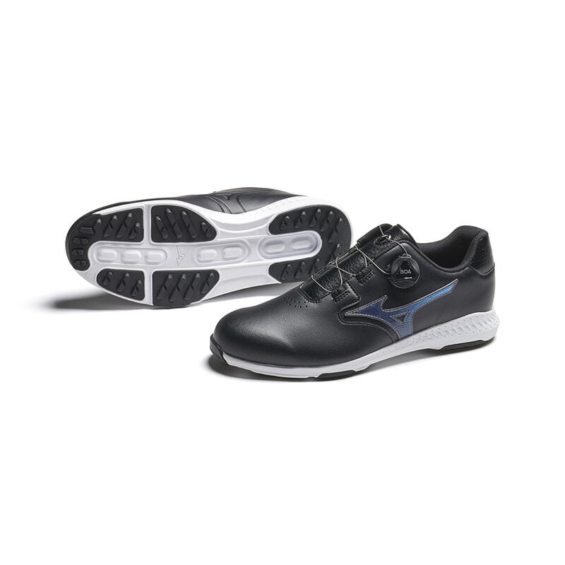 Mizuno Nexlite Gs Spikeless Golfsko Herre Sort Blå | Danmark M0146HE