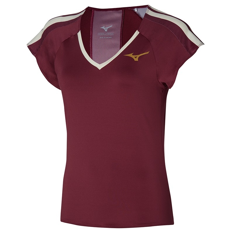 Mizuno Printed Tee T Shirts Dame Mørkerød | Danmark M8543SL