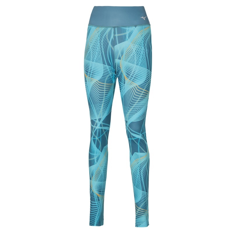 Mizuno Printed Tights Dame Turkis | Danmark M6352DS