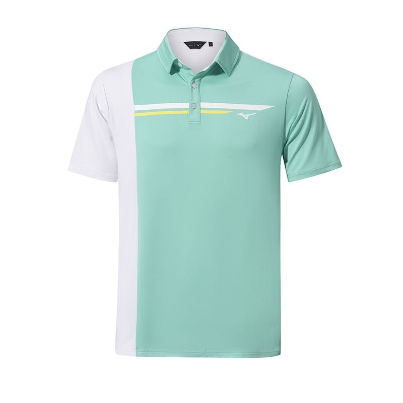 Mizuno QD Elite Panel Polo Herre Grøn Hvide | Danmark M7356UD