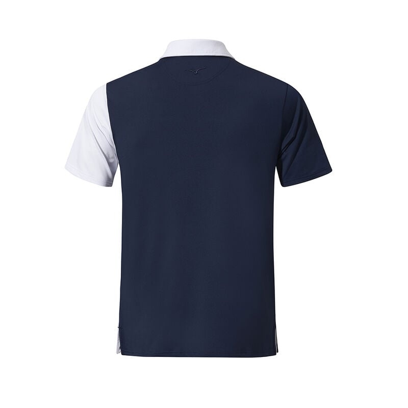 Mizuno QD Elite Panel Polo Herre Hvide Mørkeblå | Danmark M1390HV