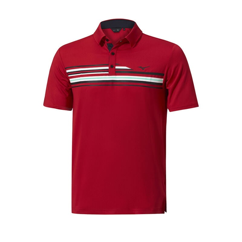 Mizuno QD Elite Stripe Polo Herre Rød | Danmark M7346LD