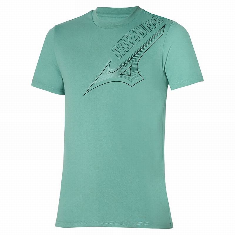 Mizuno Release Grafisk Tee T Shirts Herre Blå | Danmark M9637XJ