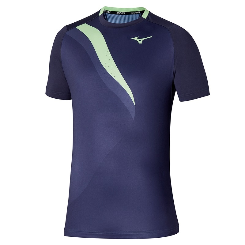 Mizuno Release Shadow Grafisk Tee T Shirts Herre Blå | Danmark M6852PU