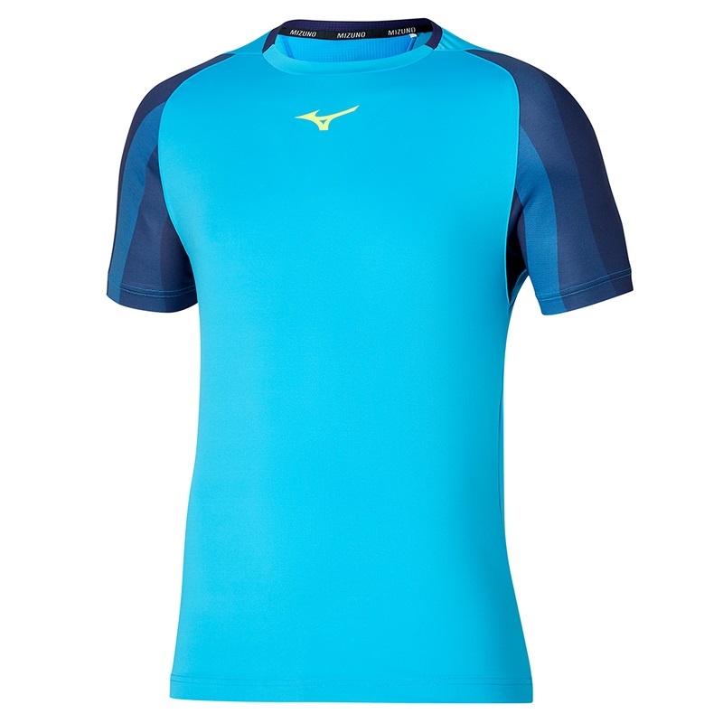 Mizuno Release Shadow Tee T Shirts Herre Blå | Danmark M4916LV