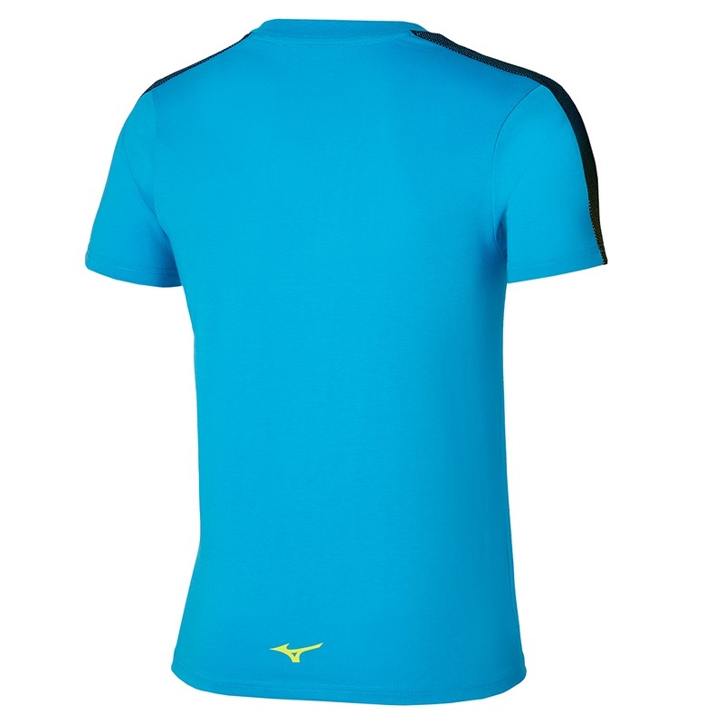 Mizuno Release Tape Tee T Shirts Herre Blå | Danmark M4380CJ