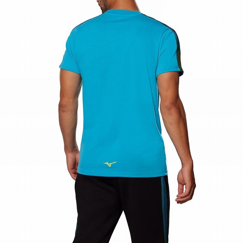 Mizuno Release Tape Tee T Shirts Herre Blå | Danmark M4380CJ