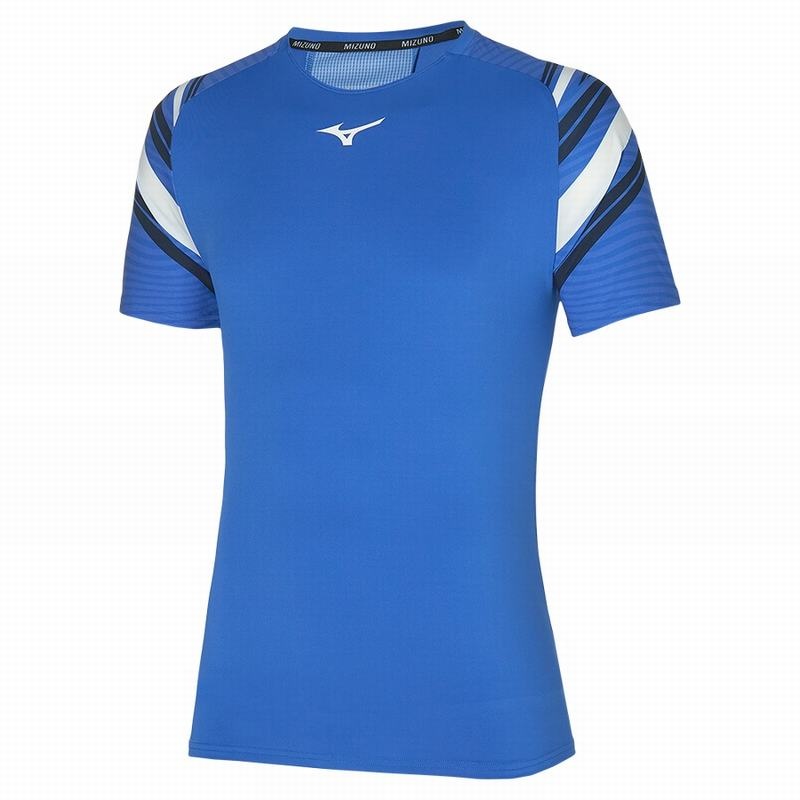 Mizuno Shadow Tee T Shirts Herre Blå | Danmark M2673DG