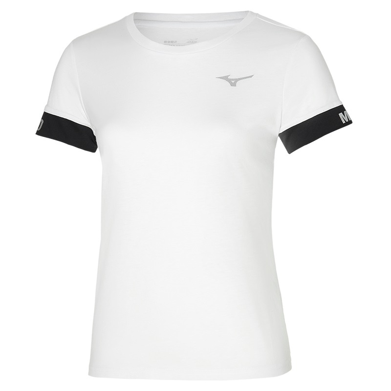 Mizuno Tee T Shirts Dame Hvide | Danmark M0423TB