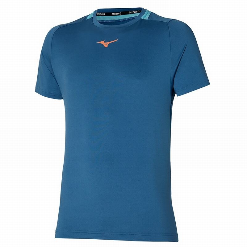 Mizuno Tee T Shirts Herre Blå | Danmark M5864XQ