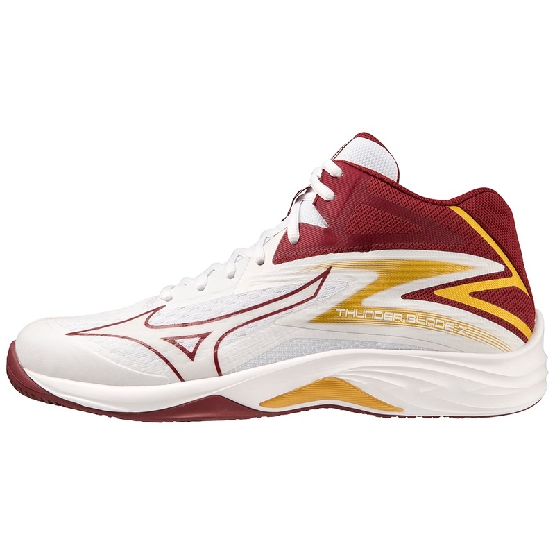 Mizuno Thunder Blade Z Mid Volleyballsko Dame Hvide Mørkerød Guld | Danmark M4317MN