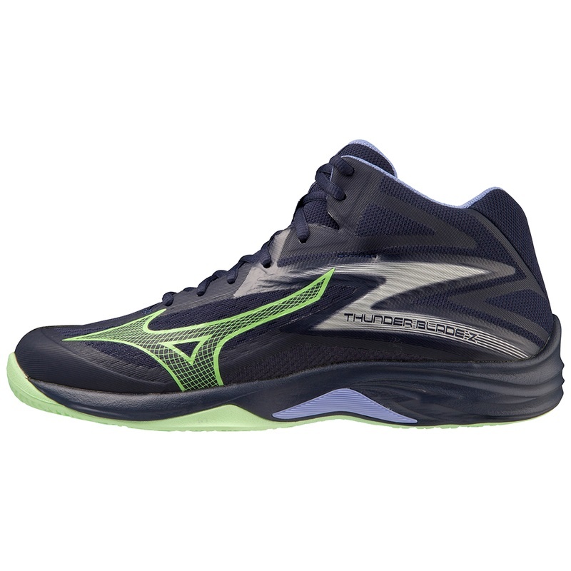 Mizuno Thunder Blade Z Mid Volleyballsko Herre Blå Grøn | Danmark M8165EP