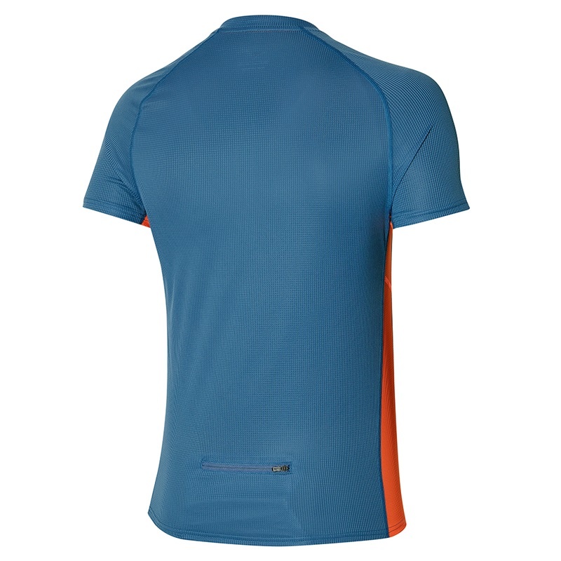 Mizuno Trail Dryaeroflow HZ Tee T Shirts Herre Blå | Danmark M0258MJ