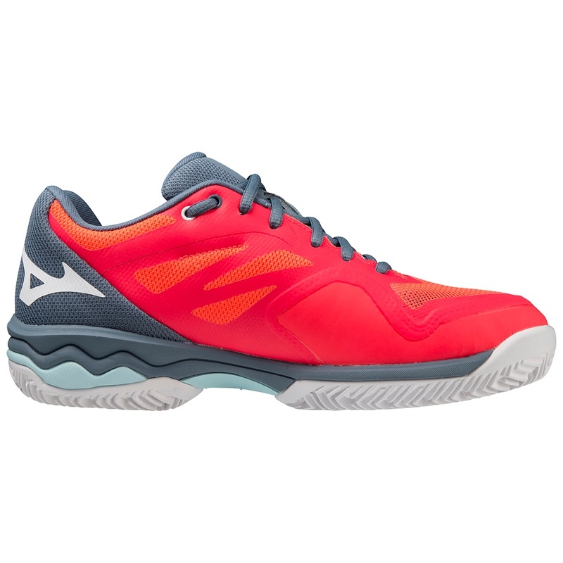 Mizuno Wave Exceed Light CC Tennissko Dame Koral Hvide Blå | Danmark M3796VE