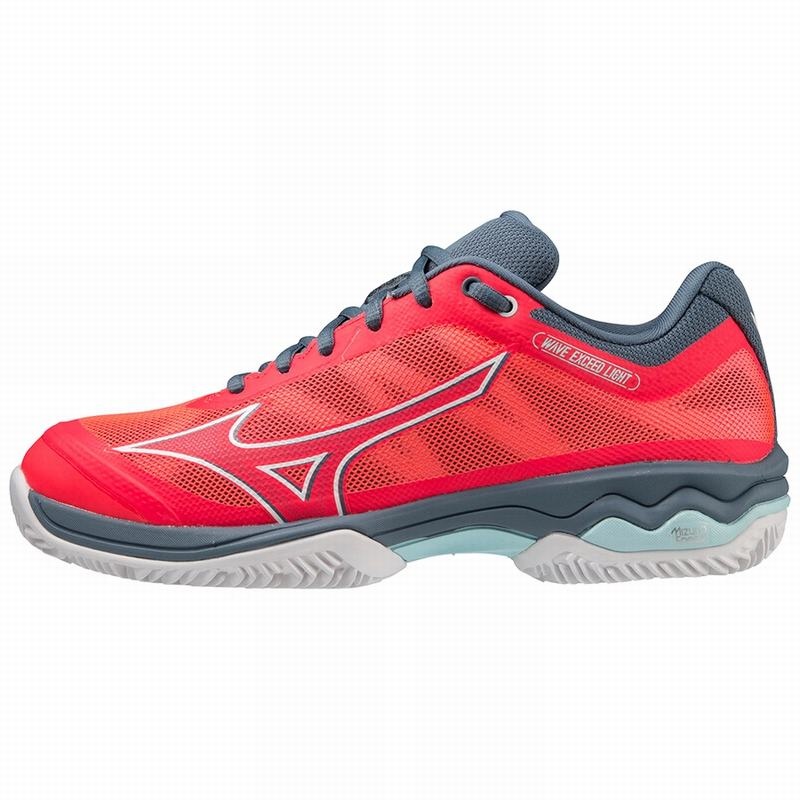 Mizuno Wave Exceed Light CC Tennissko Dame Koral Hvide Blå | Danmark M3796VE